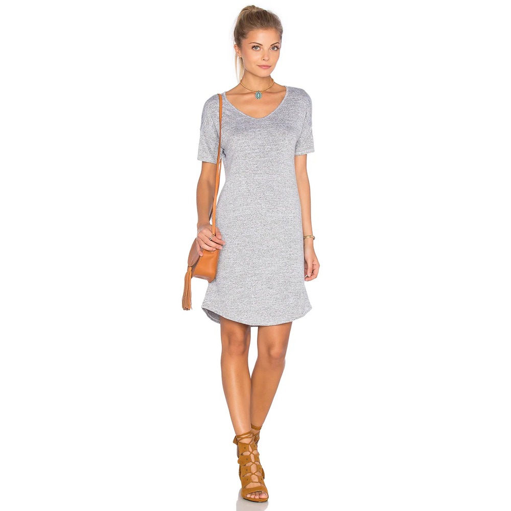 Rag & Bone Melrose Stretch Mini Tee Shirt Dress Size S Minimalist Heather Gray